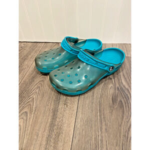 Crocs Classic Clog Womens Sz 8 / Mens 6 –Digital Aqua Translucent, y2k